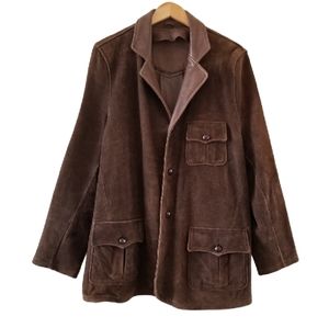 Wilsons Leather Brown Suede Leather Jacket Size Large